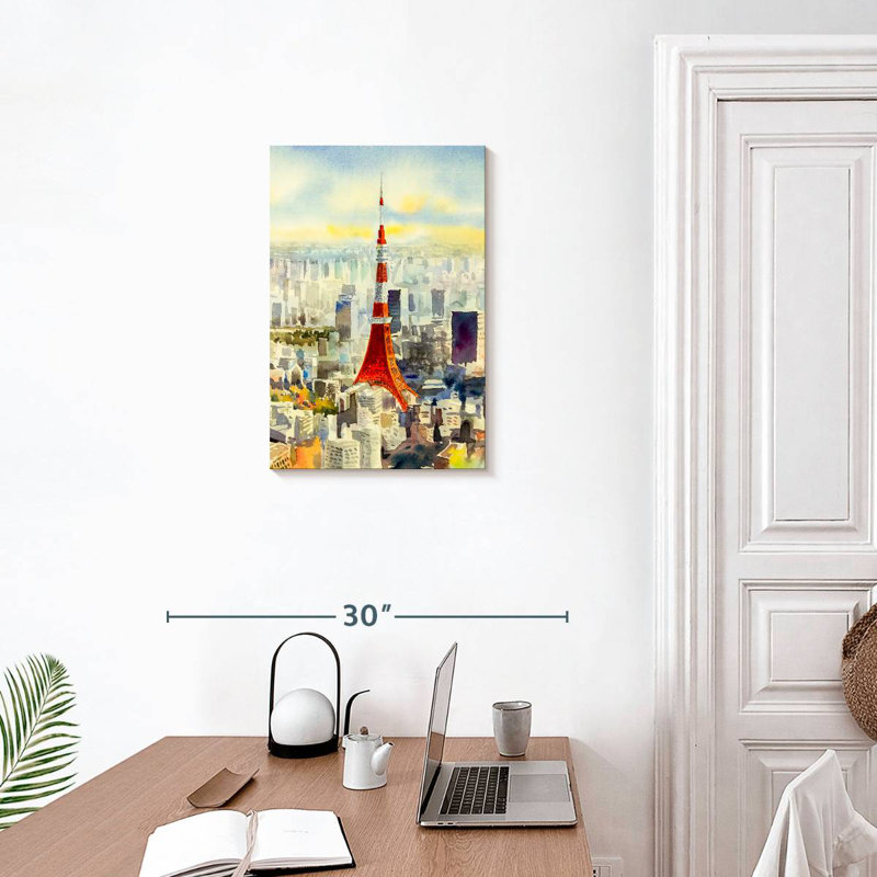 Japan's Famous Tokyo Tower, 24" H x 16" W