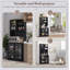 Armoire de cuisine, armoire de rangement autoportante de 72 po avec huche, grand comptoir, portes en verre