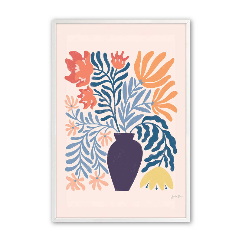 «Playful Garden Vase II», Cadre opaque blanc, H 25 po x l 19 po