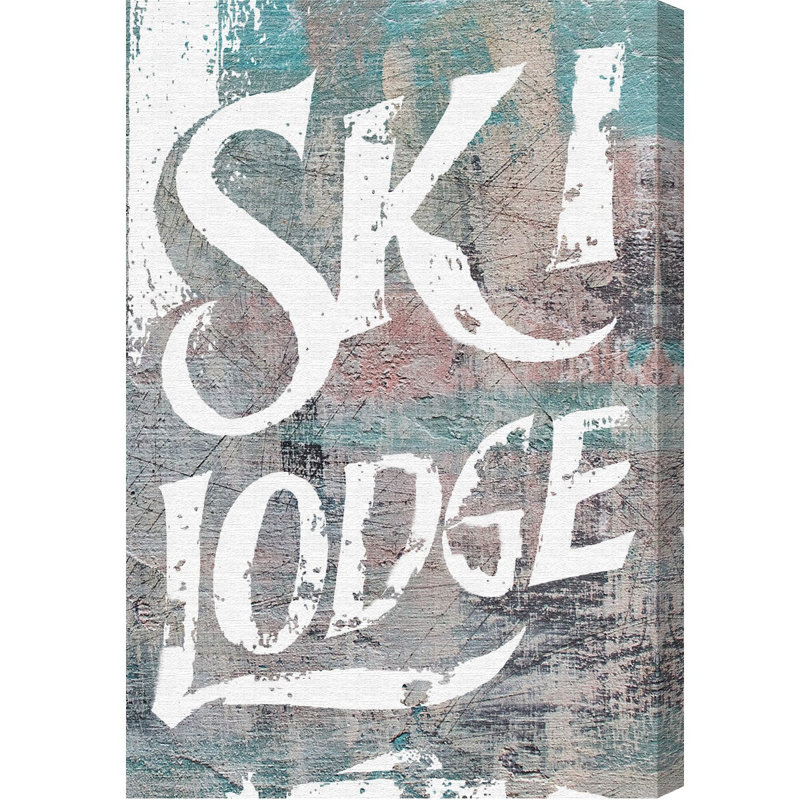«Ski Lodge», reproduction d'art textuel sur toile tendue, H 45 po x l 30 po x P 1,5 po