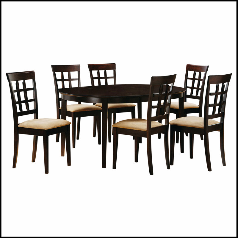 Ensemble de salle à manger 5 pièces avec table extensible Missell Cappuccino and Beige, 5 pièces: table, 4 chaises