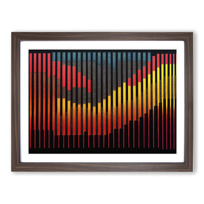 Audio Equalizer Abstract Art Vol.2 - Framed Print, Walnut