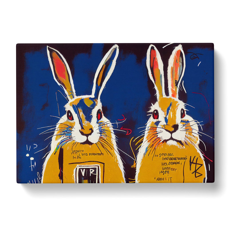 Graffiti Hares Abstract - Wrapped Canvas, 50cm H x 76cm W x 3cm D