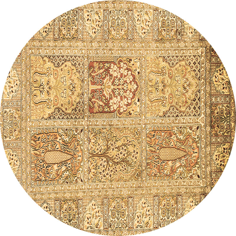 Washable Patchwork Indoor Rug, Round 6'