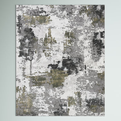 Serafino Abstract Gray/Green Area Rug