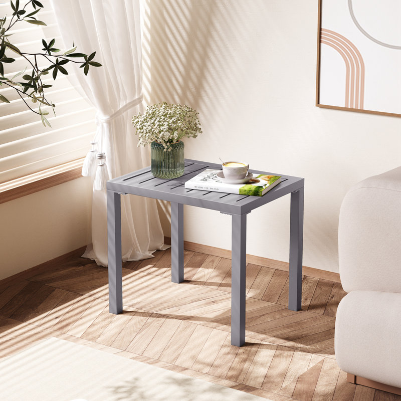 Bridgitte Aluminum Side Table, Gray