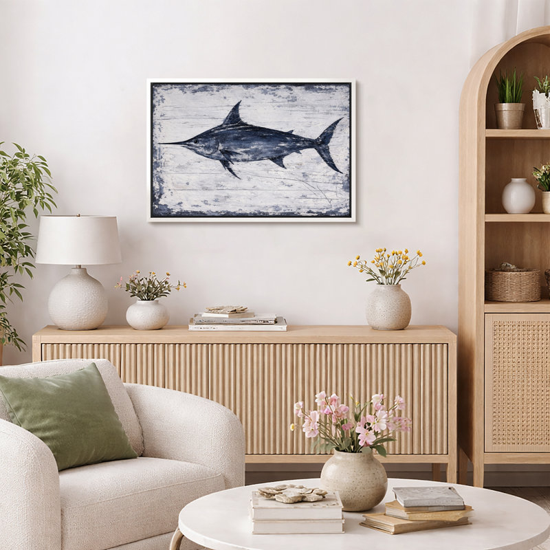 Illustration de voilier, photos de salon élégant de bord de mer, impression sur toile giclée sur toile encadrée, Cadre blanc