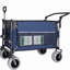 Chariot pliant multifonctionnel avec chariot pivotant et poussoir avec poignée rotative et pneus de plage de 9 po x 4 po pour le camping et la plage - 300 L très résistant, charge de 480 lb, grande capacité de transport, d'épicerie et d'utilisation à l'extérieur-123018744
