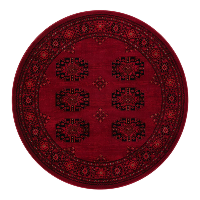 Tapis oriental rouge Amro, Round 5'3"
