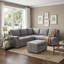 Canapé-lit modulaire en polyester 90,6 po en forme de L gris-129345079