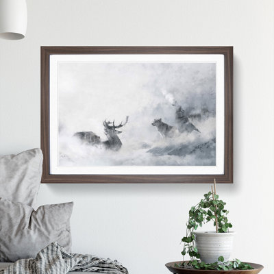 Wolves and Stag - Picture Frame Painting