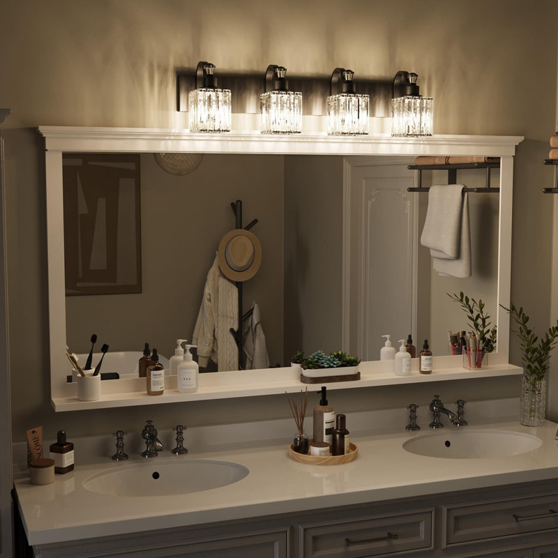 Éclairage de meuble-lavabo moderne en cristal, Noir, noir, noir, noir