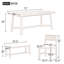 Ensemble de salle à manger 6 pièces de style maison de campagne rétro, table rectangulaire et 4 chaises rembourrées avec rotin et banc (gris)