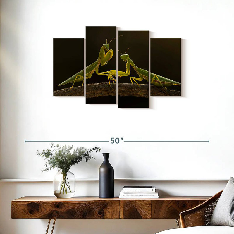 Praying Mantis Duo, 22" H x 36" W