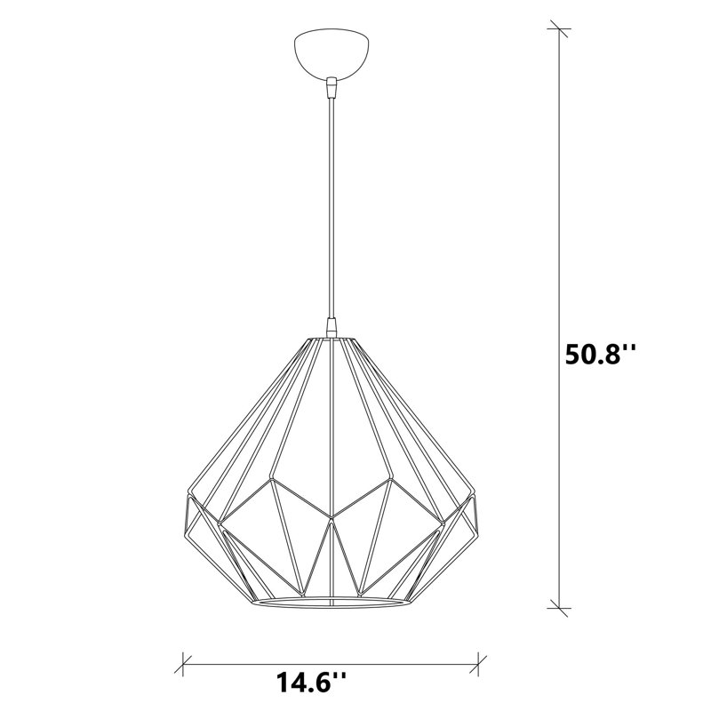 Petronio Chandelier, 13" H x 14.6" W x 14.6" D