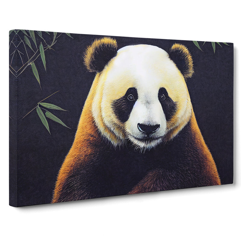 Captivating Panda - Wrapped Canvas Print, 35cm H x 50cm W x 3cm D