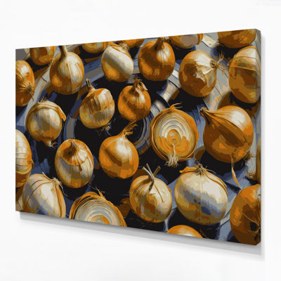 Vegetables Onion Yellow Brown Canvas Wall Art