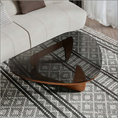 Table basse moderne en verre, table basse moderne Mid Century