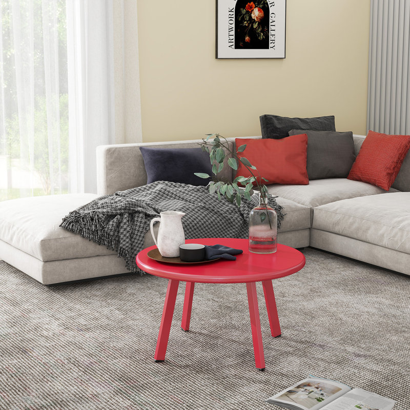 Table d'extérieur ronde 15,75 po Lakhdar, Rouge