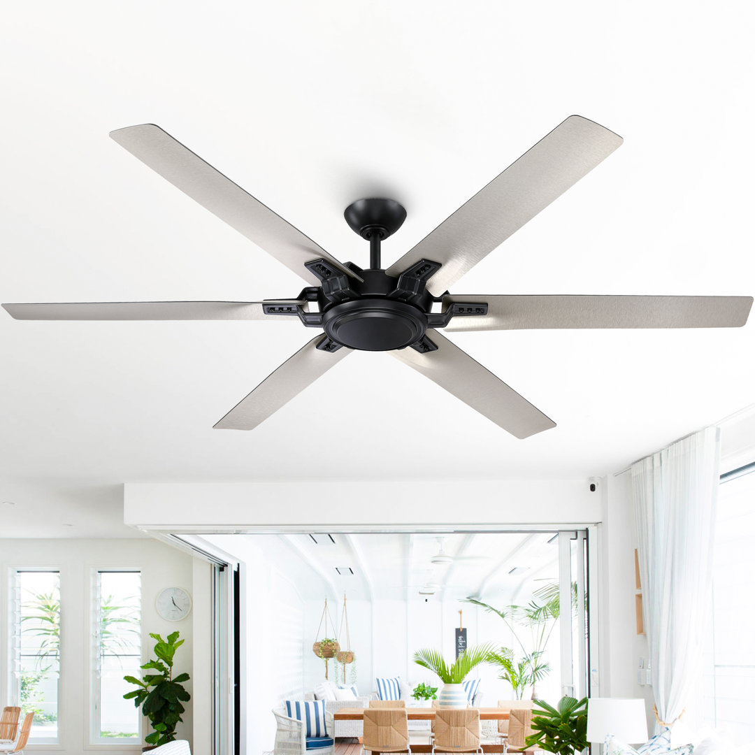 Britnay 70" Aluminum 6-Blade Large Windmill Ceiling Fan without Light Wade Logan®