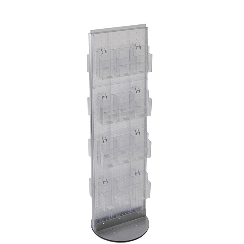 Freestanding Black Plastic 48 Pocket Revolving Brochure Display