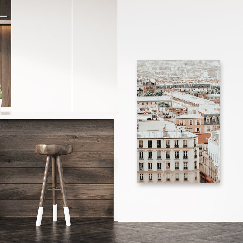 Toits parisiens : Vue sur une architecture classique, élégante et onirique (affiche murale), 48" H x 32" W