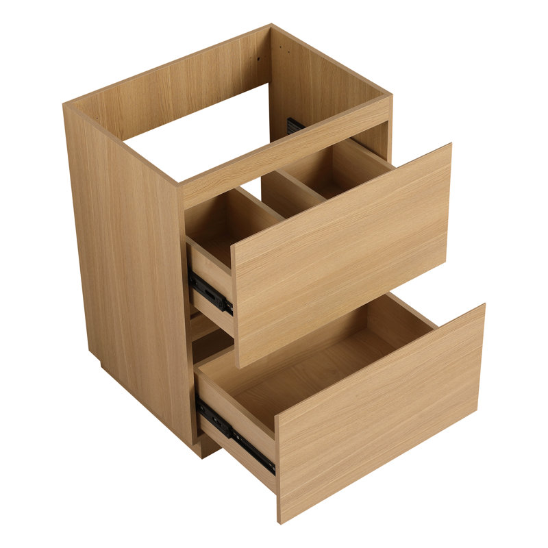 Meuble-lavabo encastrable 24 po avec lavabo simple 24 po, Chêne