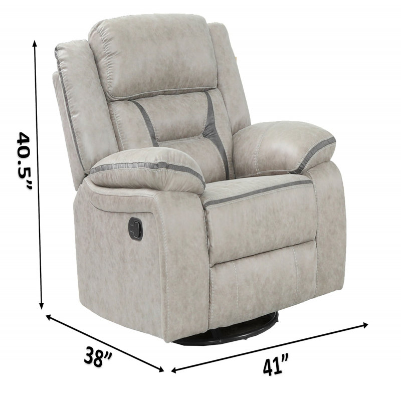 Faux Leather Recliner Wood Finished