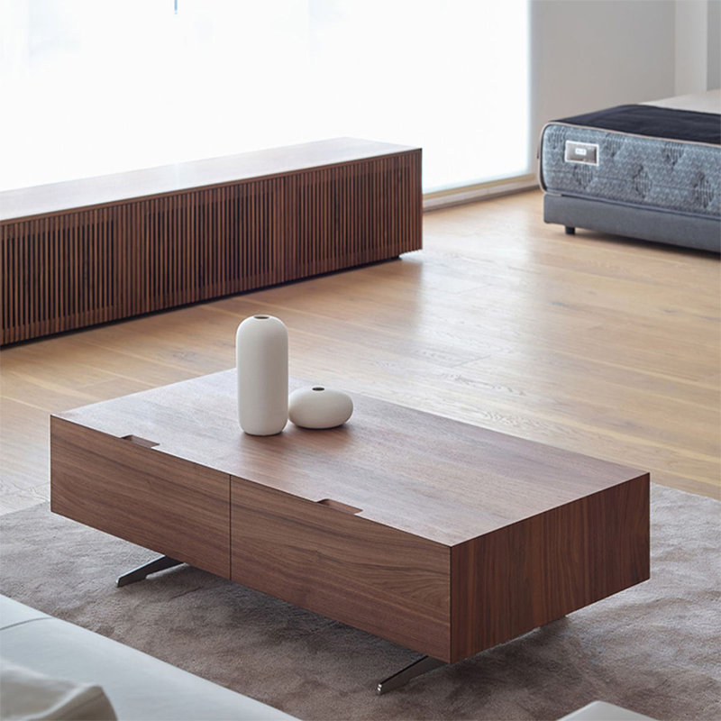 Walnut Manufactured Wood Rectangular Coffee Table, Noyer