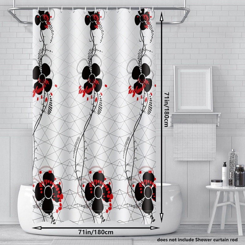 Rideau de douche avec crochets inclus
