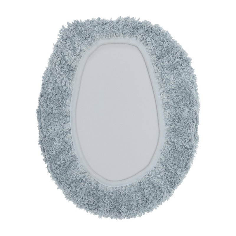 Couvercle de toilette allongé 100% coton Widman, très doux, absorbant et lavable à la machine pour salle de bain principale, pour invités et enfants, 18 po x 20 po, blanc / bleu