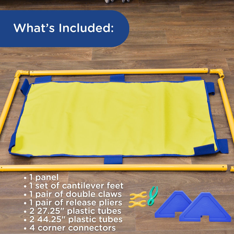 Panneau de jeu rectangulaire - avec pieds, Jaune