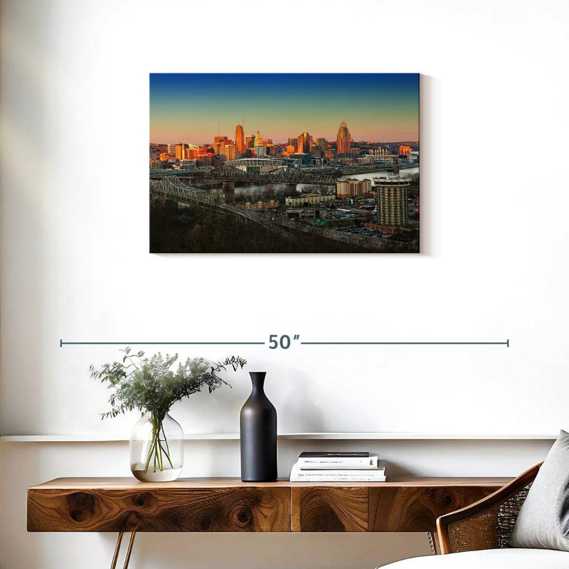 Hannes Cincinnati Sunset Skyline, 20" H x 30" W