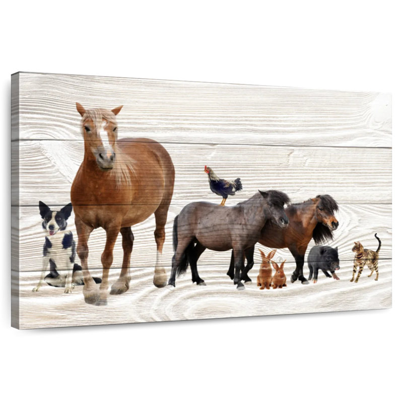 Brampt Wooden Farm Animals, 24" H x 36" W