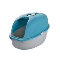 Omega Paw EZ-RA15-1 Elite Roll 'N Clean Self Cleaning Litter Box with  Integrated Litter Step and Unique Sifting Grill, Regular, Gray Easy Fill