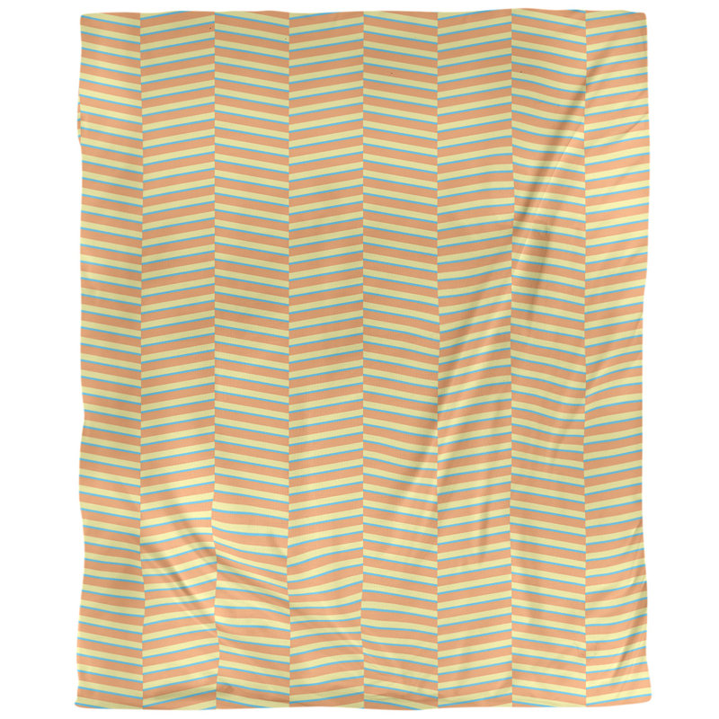 Housse de couette simple à rayures fracturées, Housse de couette simple TG, Bleu orange, jaune, Microfibre