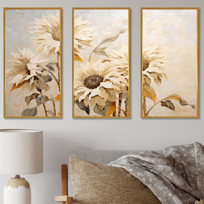 Vintage Sunflowers Florescence I - Ensemble de décorations murales tournesols