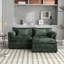 Canapé double surdimensionné luxueux avec tissu chenille et accoudoirs amovibles-292488450