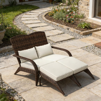 Chaise longue d'extérieur avec dossier haut