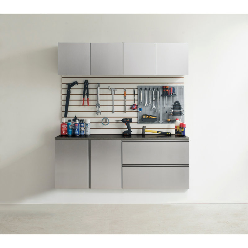 64 In. W X 72 In. H X 20 In. D Metallic Grey Garage Cabinet Set C (5-Piece)