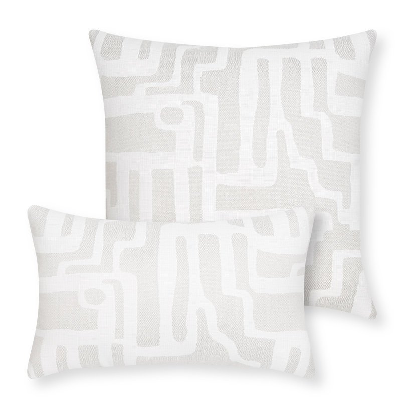 Noble Lumbar Indoor/Outdoor Pillow Cover & Insert, Alabaster