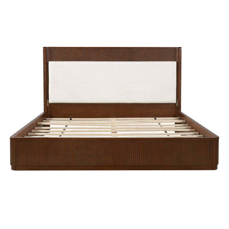 Base de lit tapissier Falrix Mid-Century, Queen