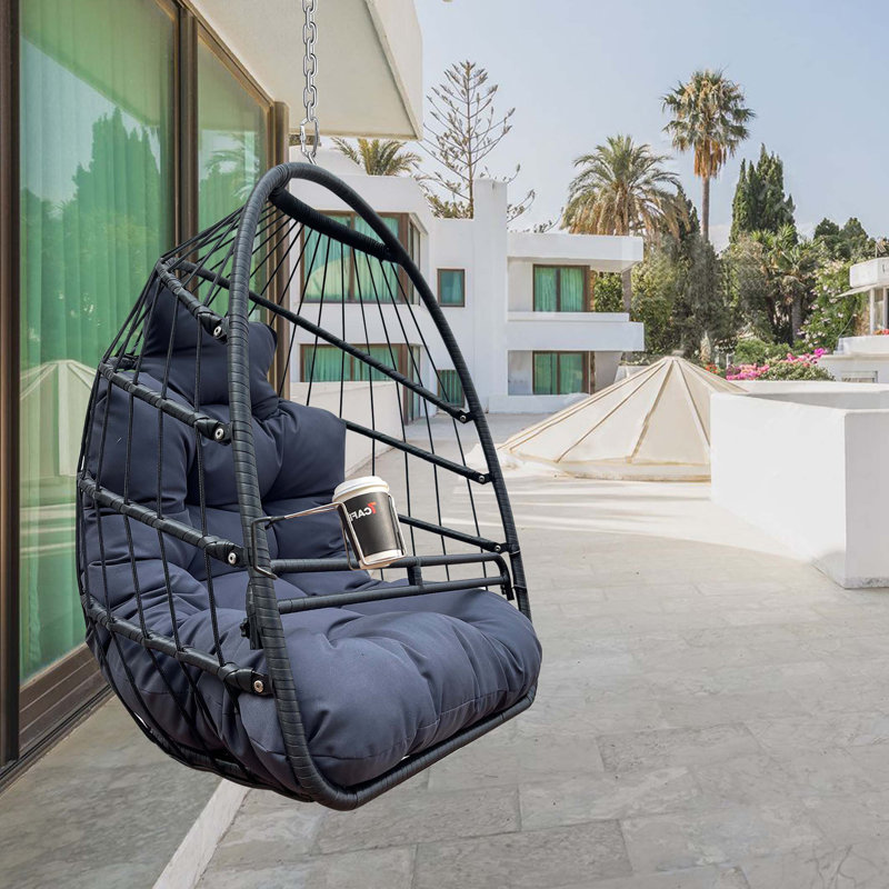 Chaises à œufs pivotantes sans support Swing Hammock, Noir, noir, noir, noir, Noir, noir, noir, noir