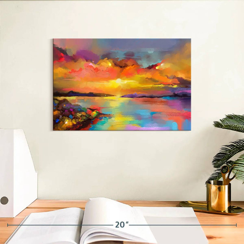 Paysage marin abstrait Avery, H 8 po x l 12 po