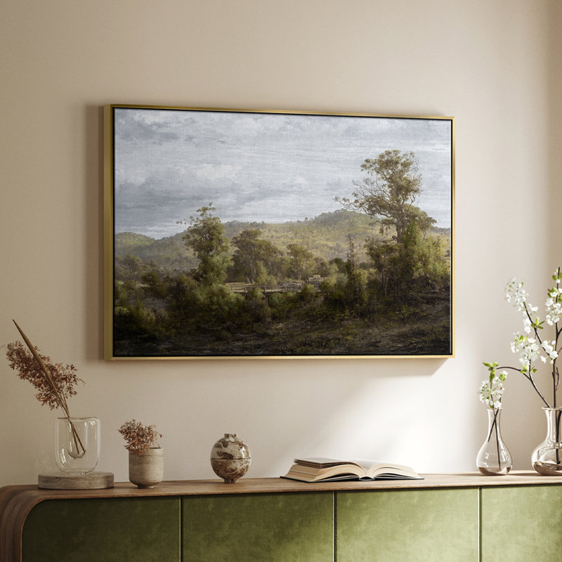 «Vintage Landscape - CMXCIX» sur, Or, H 17 po x l 25 po