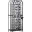 Wrought Iron Wine Rack With 45 - Bottle Capacity, Slide Lock Latch, Antique Style Door, Fits In Kitchen Bar, 18.25" Wide To Hold Bottles, Lockable Cage, Elegant Bronze Finish, 53" High