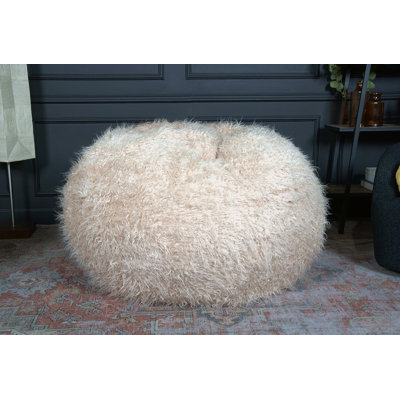 Pouf rond en fausse fourrure 5 pieds