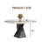 59'' Round Dining Table for 8, White Sintered Stone Modern Dining Table with Stainless Steel Twisted Base