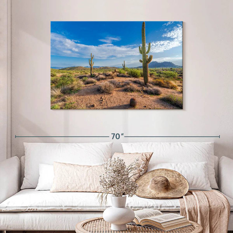 Paysage de cactus Saguaro, H 30 po x l 45 po