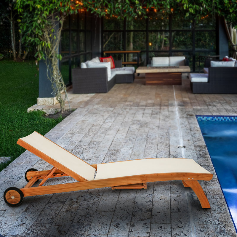 Miami Teak Chaise Lounge
